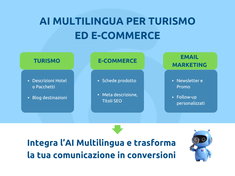 Ai Multilingua per turismo ed e-commerce